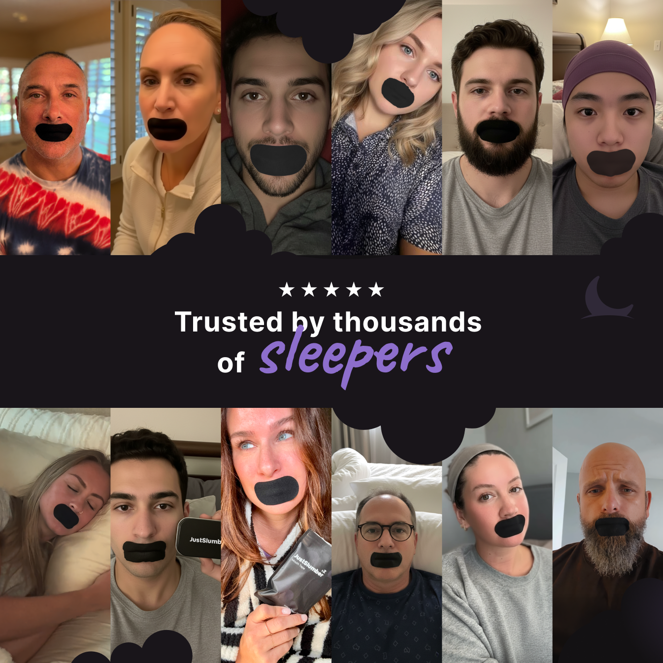 Unlock Deeper Sleep. JustSlumber Mouth Tape.