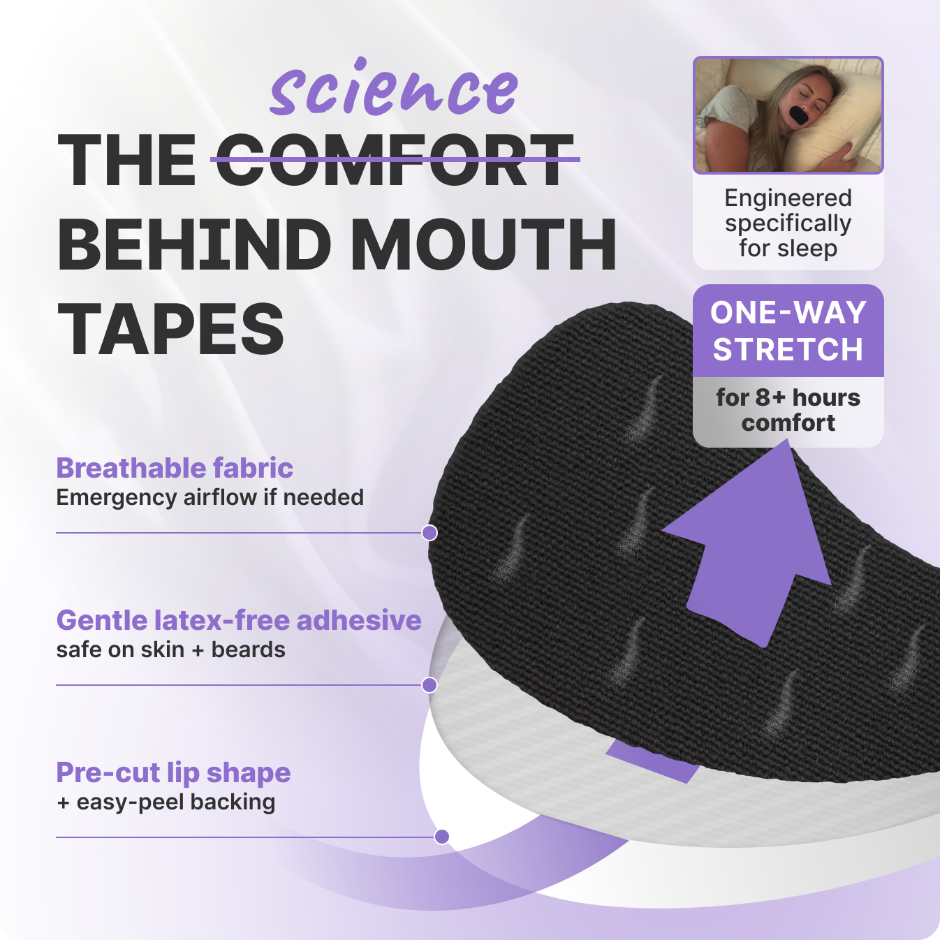 Unlock Deeper Sleep. JustSlumber Mouth Tape.