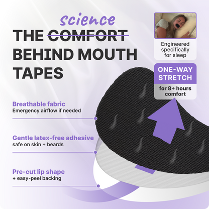 Unlock Deeper Sleep. JustSlumber Mouth Tape.